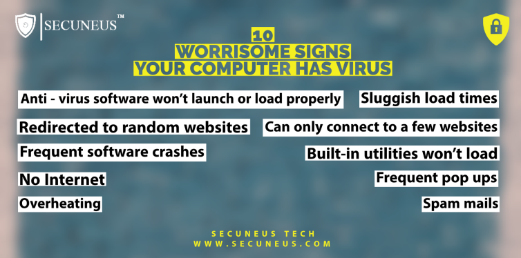 sign of computer having vires